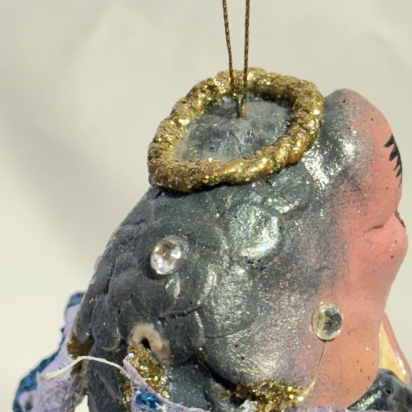 Large Vintage Multicolor‎ Glitter Fish Christmas Ornament - Picture 9 of 9